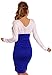 Happy Mama Women's Maternity Bodycon Ruched Dress Fits Bigger Busts Ladies 885p (White / Royal Blue, 12)