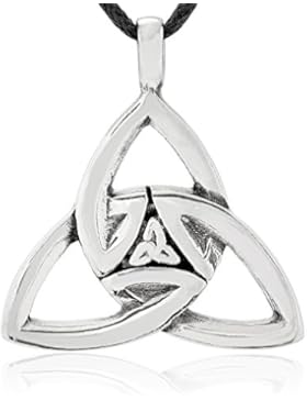 Llords Schmuck | keltische Dreiheit Knoten Anhänger Halskette + Versilberter Verschluss, feinster Zinn Metall...