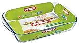 pyrex glas temperatur Hitzebeständig bis 300 Grad Pyrex 4937417 - Teller eckig 40 x 27 cm - 4,6L Classic Glas, transparent, 40.3 x 26.3 x 7.3 cm