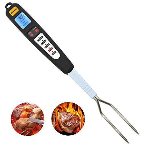 Digitale Thermometer Gabel, Ankway Bratenthermometer Küchenthermometer für Rindfleisch, hammelfleisch, Schweinefleisch, Hühnerfleisch und Truthahn -- mehrfunktional