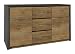 Produktbild Kommode Selun 02, Farbe: Eiche Dunkelbraun / Grau - 80 x 140 x 43 cm (H x B x T)