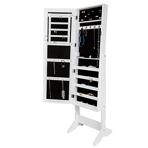 TecTake Luxus Spiegelschmuckschrank mit extra großem Spiegel (Weiß) - 5