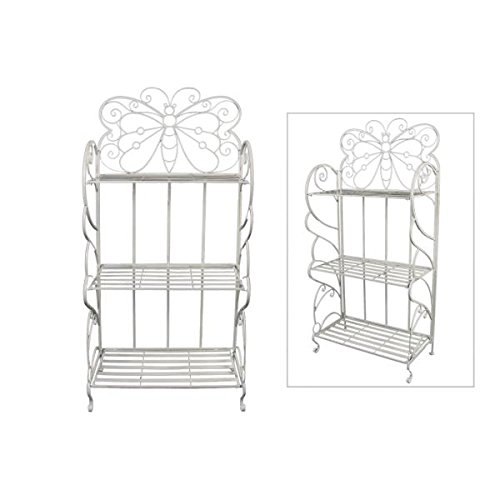 Regal SCHMETTERLING Metall weiß H. 122cm 63,5x32cm rechteckig Decostar WA