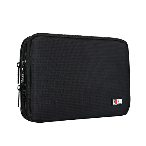 BUBM Reisetasche Praktische Handtasche mit Doppelschicht Tasche Organisator/elektronisches Zubehör wie Ipad Mini (die mittlere Größe, Schwarz) - 2