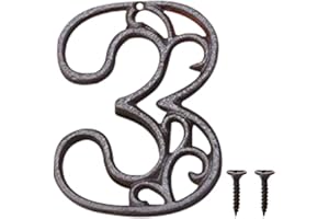 Zayookey Métal Numéro de Maison en Fonte extérieur Moderne House Numbers Metal Sign Numéro de Porte Style rétro Numéro D'adresse Pour café, Bar, Restaurant (Numéro 3)