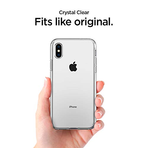 Spigen Liquid Crystal -  Funda iPhone XS X con Protecci  n TPU flexible y ligero  Transparente
