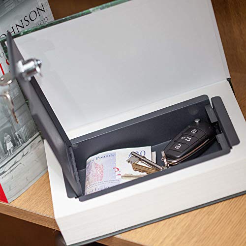 Caja fuerte con forma de libro de verdad candado metal portã¡til seguridad joyas