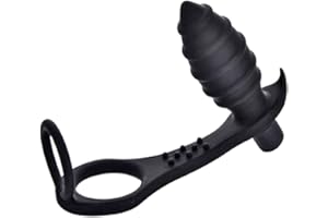 SXOVO 10 Modo de vibración Vibrador anal Masajeador de Próstata, Vibrador impermeable SM Juguete Sexual Masculino con 2 Anillos Para el Pene