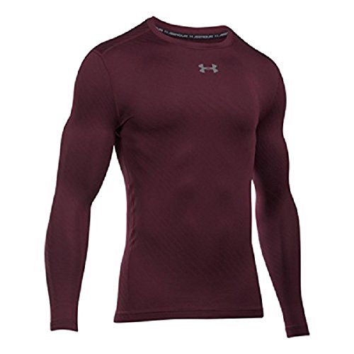 Under Armour CG Jacquard Crew Camisa de Manga Larga, Hombre, Rojo, L