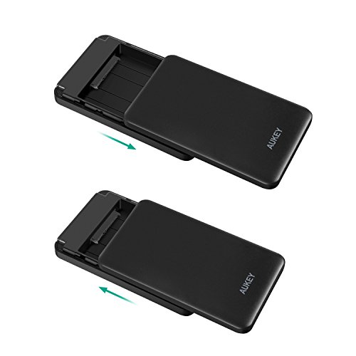 AUKEY USB 3.0 Festplattengehäuse USB 3.0 2,5 Zoll Festplatte Externes Gehäuse für 7 & 9.5 mm 2.5” SATA HDD SSD kompatibel mit Windows und MAC Systems ( Schwarz ) - 5