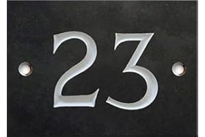 NUMBERS & NAMES BY ATLANTIC HARDWARE Engraved Slate House number sign - 1 to 99 (select your number here) - number 23 (Same Day Dispatch by 1st class Post!!!)