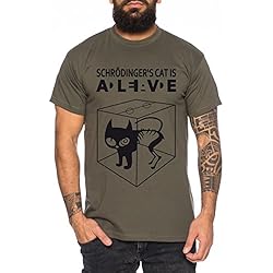 Gato de Schrödinger Sheldon Nerd Camiseta de hombre, Farbe2:Khaki;Größe2:M
