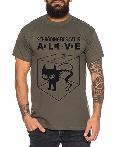 Schroedingers Katze Sheldon Nerd Herren T-Shirt, Farbe:Khaki;Größe:XXL Schroedingers Katze Sheldon Nerd Herren T-Shirt, Farbe:Khaki;Größe:XXL