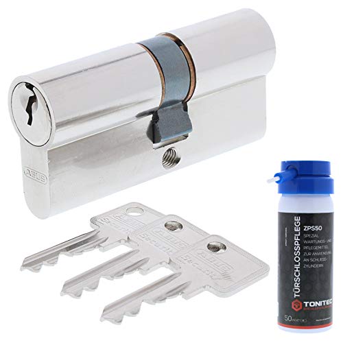 Preisvergleich Produktbild ABUS Türschloss Schließzylinder Zylinderschloss C73 + ToniTec Schloss Pflegespray Doppelzylinder 45 / 60 mm