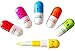 Produktbild DDLBiz Mini Teleskopisch Kapsel Pillen Kugelschreiber Stift, Vitamin Kapsel Stift, Micro Tiny Cute Neuheit Geschenk, 6 Stk