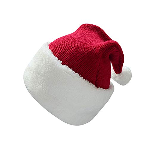 Preisvergleich Produktbild Giulogre Unisex Erwachsene Kinder Weihnachtsmützen Nikolausmützen Weihnachtsmann Hüte Mützen Autumn Winter Baby Knit Warm Hat Children's Kinder Urlaub Hut (Rot)