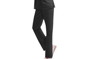 OUMSHBI Nursing Scrub Trousers for Women Pants Women's Solid Waist High Wokers Casual Pocket Workwear Color Trouser Pants Nursing Scrub for Women Plus Size Nursing Uniforms Bottom