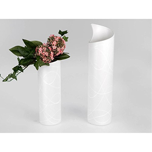 Deko Vase SAMUNGA Zylinder H. 40cm creme weiß Keramik Formano - 2