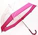 Produktbild Schöner Regenschirm, transparent, durchsichtig mit Rand in dunklem Rosa / Pink , Automatik