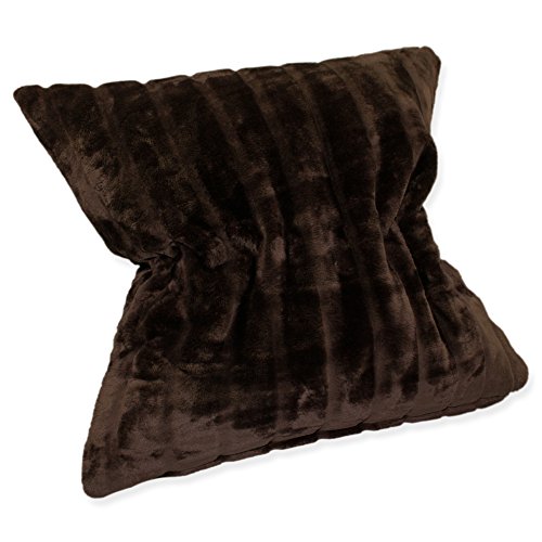 weiche Cashmere Touch Kissenhülle Kissenbezug 40x40 cm Dekokissen flauschig in Nerz Optik Streifen braun