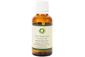 R V Essential Huile de Kukui Nut pur 30ml (1.01oz) - Aleurites Moluccanus (100% pur et naturelle pressée à froid) Pure Kukui Nut Carrier Oil