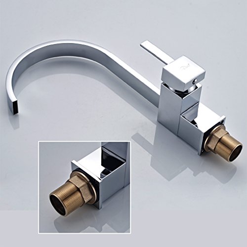 Auralum® Design Wasserhahn Hoher C-Auslauf Spültischarmatur Einhandmischer Küche Spüle - 4