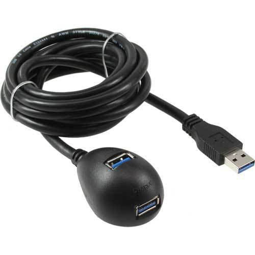 InLine A Stecker an A Buchse USB 3.0 Verlängerungskabel mit Standfuß (3m) schwarz