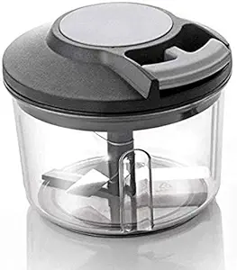 CARTZEYE Vegetable & Fruit Chopping Handy Plastic Chopper Machine with Pull Cord Technology and 3 Stainless Steel Blades- 650ml (Made In India)