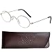 Produktbild Lesebrille Professorenbrille mit runden ovalen Gläsern - mit GRATIS Etui, Vintage Retro Stil Edelstahl Rahmen (Silber), Lesehilfe für Damen und Herren +2.0 Dioptrien