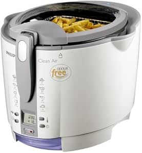 Philips HD6180/02 Clean Air Fritteuse mit Glas-Sichtfenster 2000 Watt 2,5 l wei&szlig;/kieselgrau
