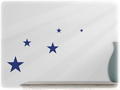 wallfactory - wall decal - 5 great Stars in king blue