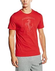 Puma Ferrari Big Shield - Camiseta para hombre, color rosso corsa 02, talla S