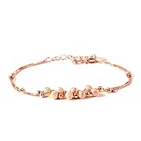 Adisaer Damen Armband Silber 925 Multi Ball Beads Armreif Rose Gold Für Frauen Einstellbar Venezianierkette Länge 17+2.5CM Hochzeit