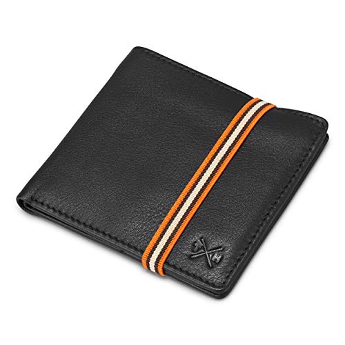 1642 Style 2039E - Portafolios de cuero para hombre con cierre elástico