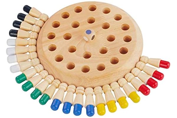 Popo Toys Wooden Memory Matchstick Chess Game, Multicolor Kids Intelligence Game I Made in India,Multicolor
