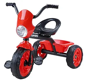 JoyRide Three Wheels Pedal Buggy,Kids Trikes with Front and Rear Basket,Baby Walker Push Bike for Boys Girls,Suitable for Kids Over 18 Months-5 Years Old (RED)