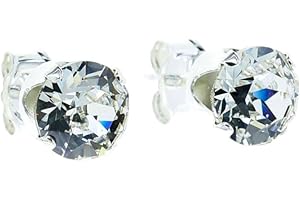 pewterhooter Women's Sparkling Sterling silver stud earrings. Beautiful jewellery in a box.