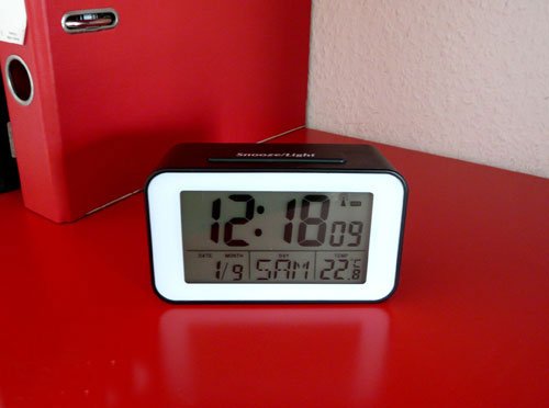 Funkuhr mit Thermometer Funkwecker Wecker Uhr Tischuhr (4491S) - 6