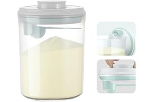 Cubble 1500 ml Airtight Baby Milk Powder and Food Container with Spoon, No Scraper, BPA-Free, Easy One-Touch Button, Storage for Coffee Powder, Cereal, Flour