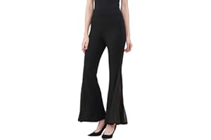 Angcoco Women's Classical Dance Tango Cha Cha Latin Chiffon Boot Cut Flares Pants