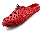  Damen Gartenclogs Pantoletten Herren Sommer Atmungsaktiv Hausschuhe mit rutschfest Sohle Rot Gr.36
