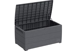 Ezooza Baule da Esterno in PVC Duramax 129,5 x 70 x 62,5 cm da 416 Litri Colore Grigio, Resistente alle intemperie e Senza Manutenzione