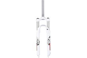 FUKKER Fourche À Suspension De Vélo 26 Pouces Tube Droit 1-1/8 Ressort Mécanique VTT Fourches Avant 9mm QR 100mm Ouvert Convient Course 105mm Frein À Disque