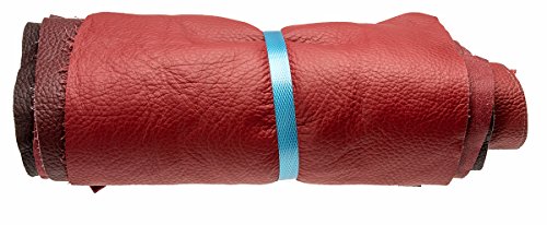 Lederstücke mittel 1kg rot, verschiedene Farbtöne alle Stücke mind. DIN A4 von Langlauf Schuhbedarf ®