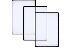 Keboyoe 3 Stück Vergröserung Leselupen Rechteckige Leselupe Lupe in Din Mittel Größe 3X Vergrößerung Linse Kunststff Leselupe Ganze Seiten Fresnel Lens Lupe für Senioren Lesen,Bücher,Landkarten