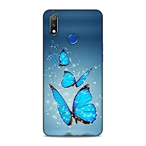 Lucent Crafts Premium Lovely Beautiful Slim Lightweight Shock Proof Hard Back Case Mobile Cover for Realme 3 Pro (Sizzling Amazing Butterflies Girl Girlish 3D Printed)
