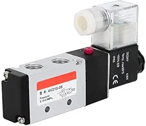 Solenoid Air Control Pneumatic Valve DC 24V PT1/4'' 5 Way 2 Position Internally Piloted Acting Type Single Electrical Control(1-PCS)