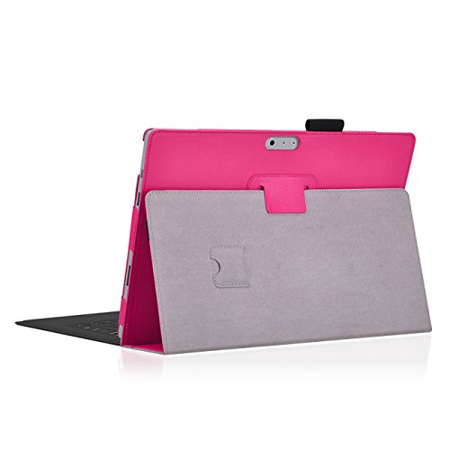 Tasche für Microsoft Surface 3 mit praktischer Stand Funktion aus robustem Kunstleder kombiniert Schutz und Design für Ihr Microsoft Surface 3 Hülle Cover Case Pink von UC Express® - 3