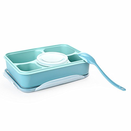 Bestland Bento Box Mikrowelle und Spülmaschinenfest Lunch Box mit mit 5 + 1 Getrennt Containers (Blau) - 3