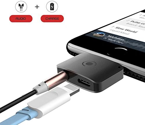 OnPrim 3.5mm Audio Port 8 Pin Lightning to AUX Headphone 1A Charging Adapter Connector for iPhone 7 7 Plus (Compatible with IOS10.3.2)